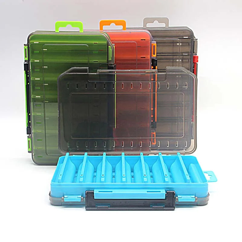 Fishing Tackle box 14 Compartments Fishing Accessories Lure Hook Storage Case Double Sided Fishing Tool organizer boxes