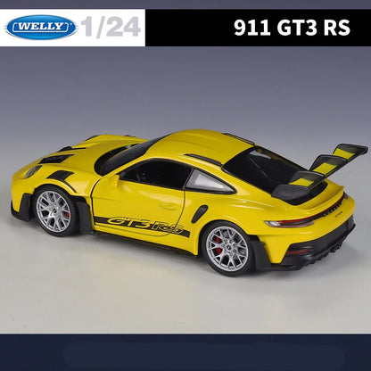Welly 1:24 Porsche 911 GT3 RS Alloy Sports Car Model Diecast Metal Track Racing Vehicles Car Model High Simulation Kids Toy Gift