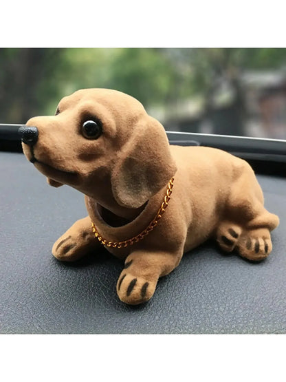 Bobble Head Dog Figure Car Decoration Cute Nodding Heads Puppy Ornament Creative Shaking Head Dog Toy for Vehicle Interior Decor