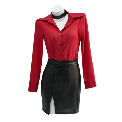 Movie Biohazard Resident Damnation Ada Wong Cosplay Costumes Black Faux Leather Jacket Skirt For Women