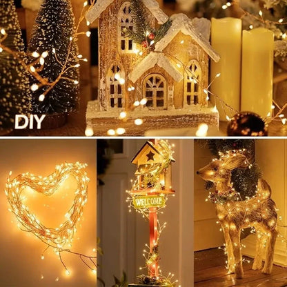 50/100/200LED Firecracker Firefly Lights with Remote Waterproof  Cluster String Lights for Bedroom Window Christmas Tree Decor