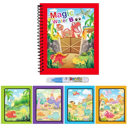 Magic Water Coloring Book With Refillable Water Pen Montessori Coloring Books Early Education and Learning Puzzle Drawing Toys