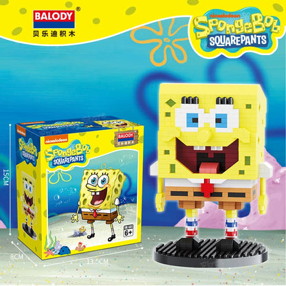 Out of print BALODY Garfield Mini Blocks SpongeBob Smurfs Figures Collection Building Toy DIY Bricks for Kids Present Toy Gift