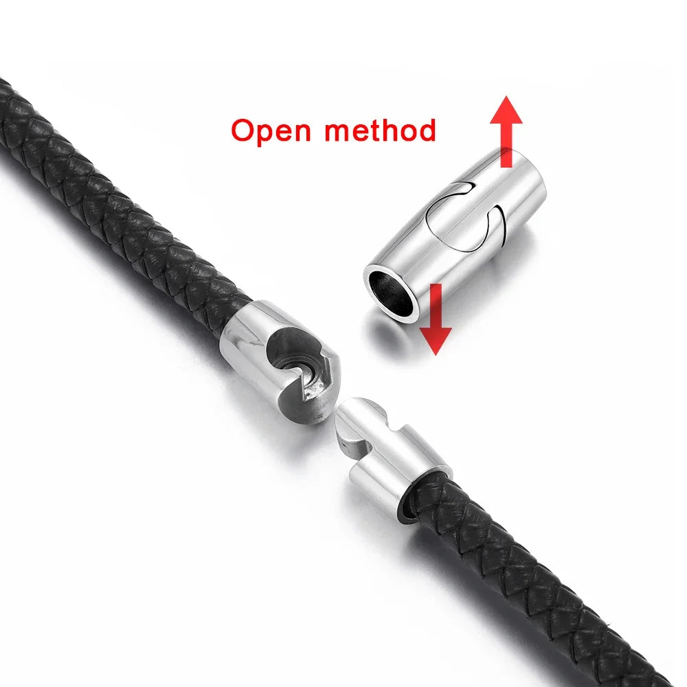 Stainless Steel Magnetic Clasp Hole 6mm 8mm Leather Cord Clasps Magnet Lace Buckle DIY Jewelry Making Bracelet Supplies