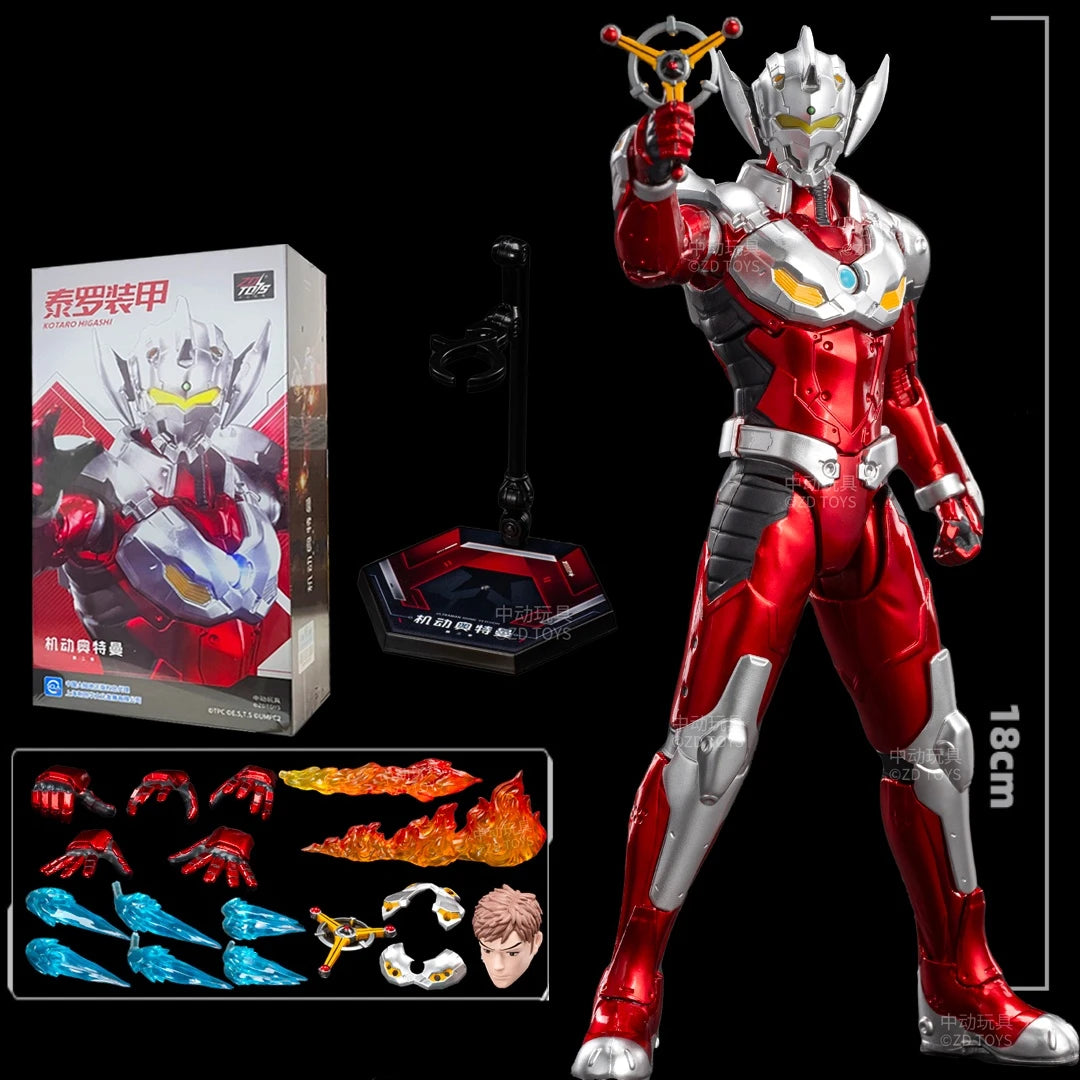 ZD Toys Ultraman Figure Kotaro Higashi Zero suit Tiga suit Ace Ultra Seven Ultraman Jack Cartoon  Collect Toys Birthday Gifts