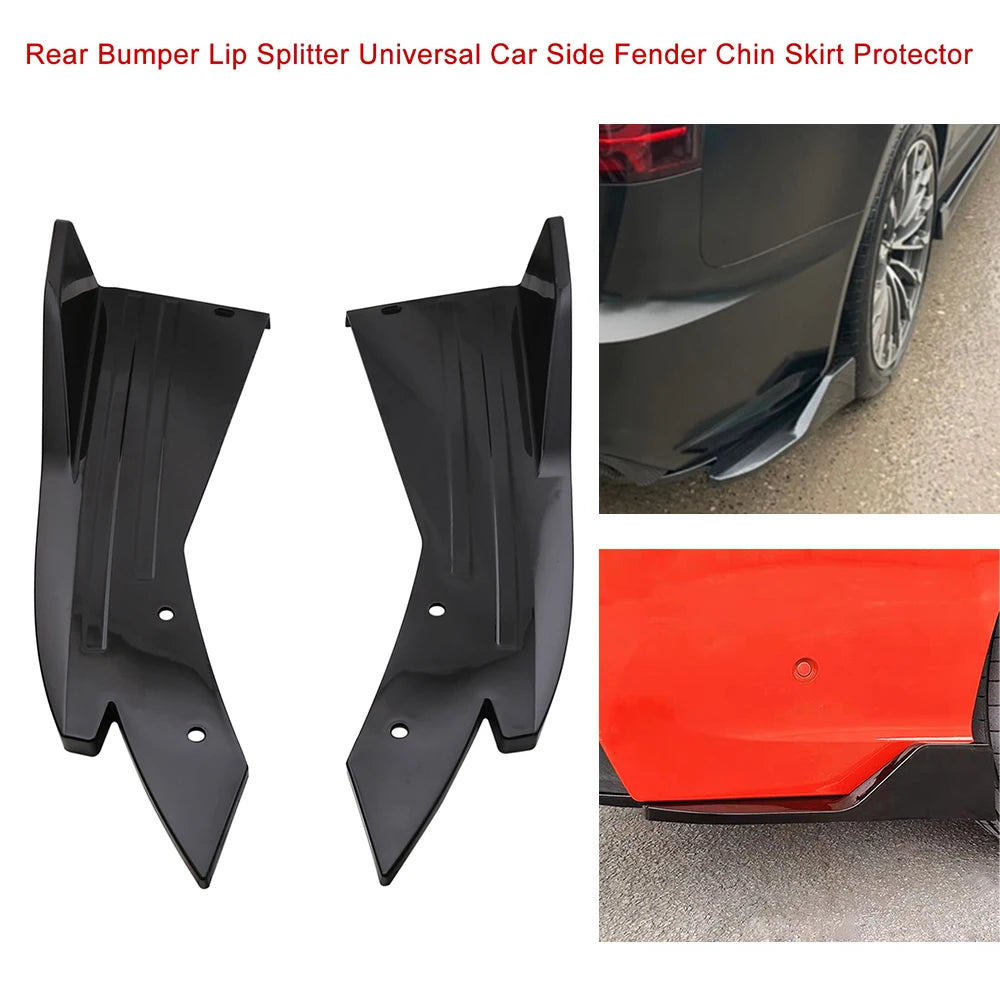 Car Rear Bumper Lip Splitter Universal Cars Side Fins Body Lip Spoiler Chin Skirt Protector Automobile Tuning Accessories