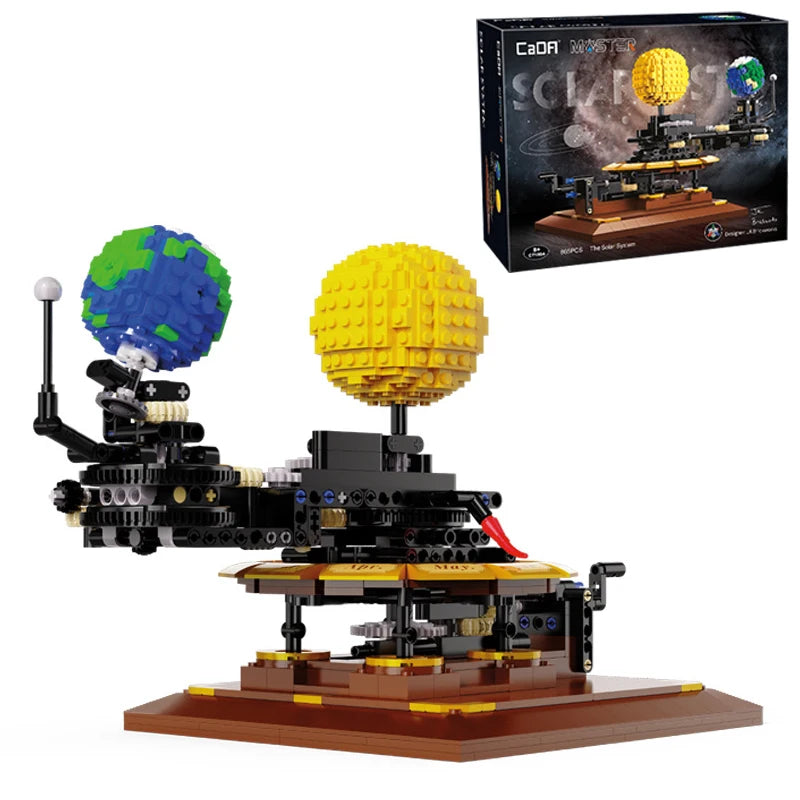 865 Pcs Cada MOC City Solar System Earth and Sun Clock Building Blocks Science Experiment Education Bricks Toys Boys Gifts