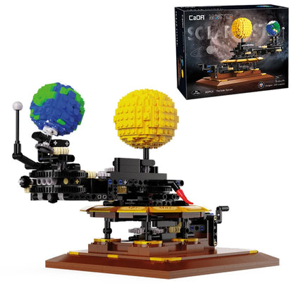 865 Pcs Cada MOC City Solar System Earth and Sun Clock Building Blocks Science Experiment Education Bricks Toys Boys Gifts