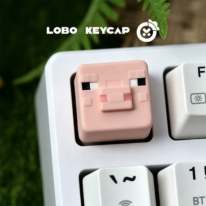 Cartoon Square Shape My World Series Pixel Style Keycap Esc Partial Products Eye Light-Transmitting Game Periphery Collectble