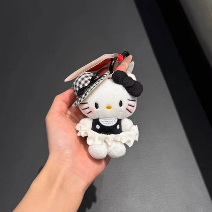Hello Kitty Super Cute Glasses Junior Doll Bag Pendant Cartoon Cute Plush Doll Keychain