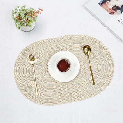 1/4/6/10PCS Oval Table Mats Braided Placemats for Dining Tables Natural Woven Oversized Place Mats Set 테이블매트 салфетки на стол