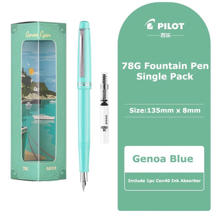PILOT 1pcs Japan Fountain Pen FP-78G High-end Writing Stationery EF/F/M Iridium Pen Tip Luxury Gift Box Student Smooth Writing