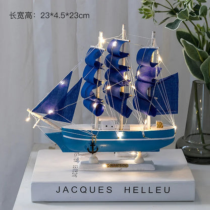 Wooden Sailboat Model Handcrafted Coastal Nautical Decor Table Centerpiece For Living Room Office Desk Gift For Adults And Teens