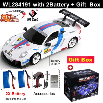 WLtoys 284191 284019-A Upgraded Gyro 1/28 RC Drifting Car 4WD High Speed Radio Control Model 2.4G Drift Racing Vehicle Mini Gift