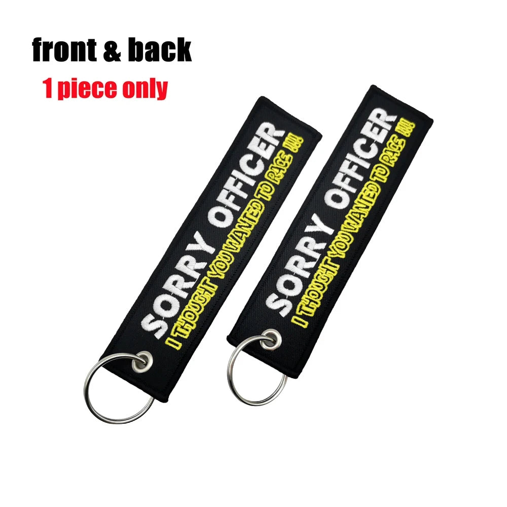 Fujiwara Tofu Embroidery Keyring Car Keychain JDM Key Tag Lanyard Refit Gift Red Sun Racing Team Auto Motorcycle Accessories
