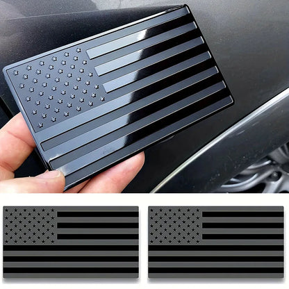 2pcs Black American Flag USA Sticker Decal for Car 3D US American Flag Emblem Decals for Trucks 5' X 3' for Car Motorcycle