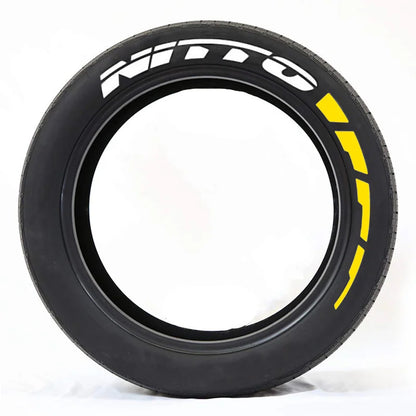 NITTO Tire Lettering Sticker 1.06'' Font Tall For 14''-22 Wheels With Transfer Film Permanent Car Tire Decals Waterproof