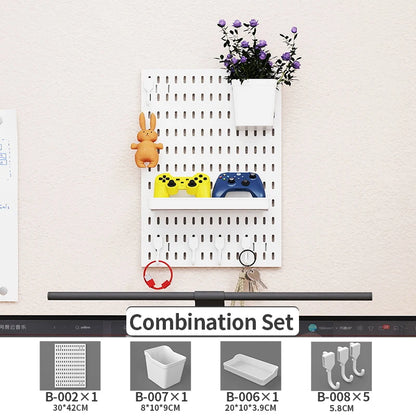 No Drill Pegboard Wall Rack Gaming Room Storage for Controllers Headphones Figures Keyboard Hooks Shelf