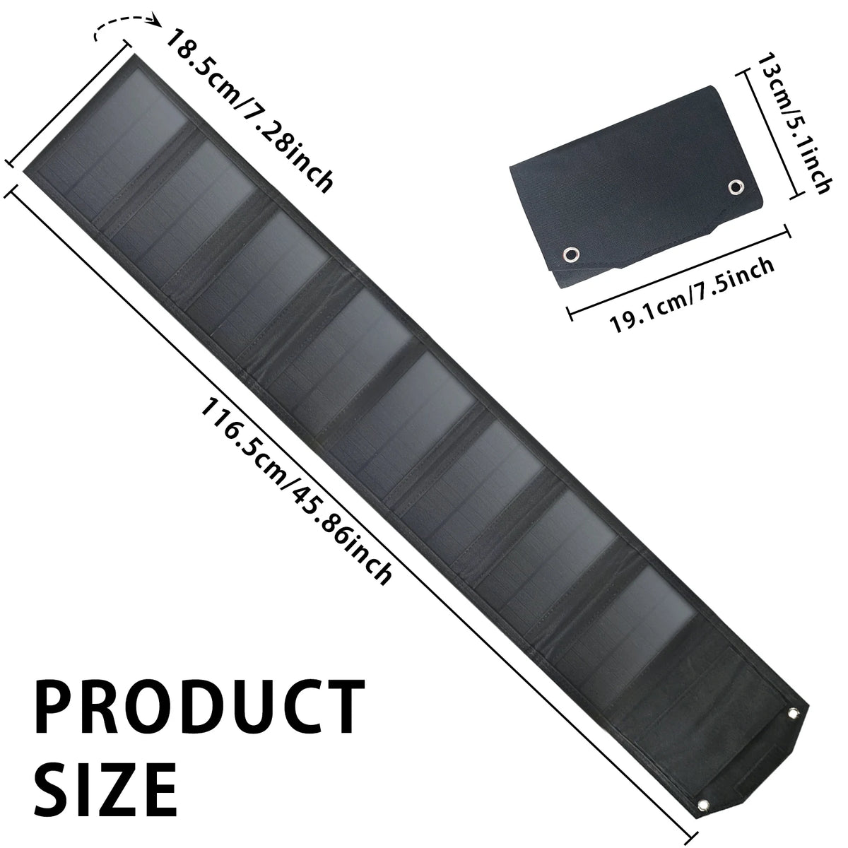 LEAORLD 80W Solar Panel Charger, 8-Foldable Solar Panel Fast Charging, Dual USB Solar Phone Charger, Monocrystalline High Effici