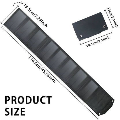 LEAORLD 80W Solar Panel Charger, 8-Foldable Solar Panel Fast Charging, Dual USB Solar Phone Charger, Monocrystalline High Effici