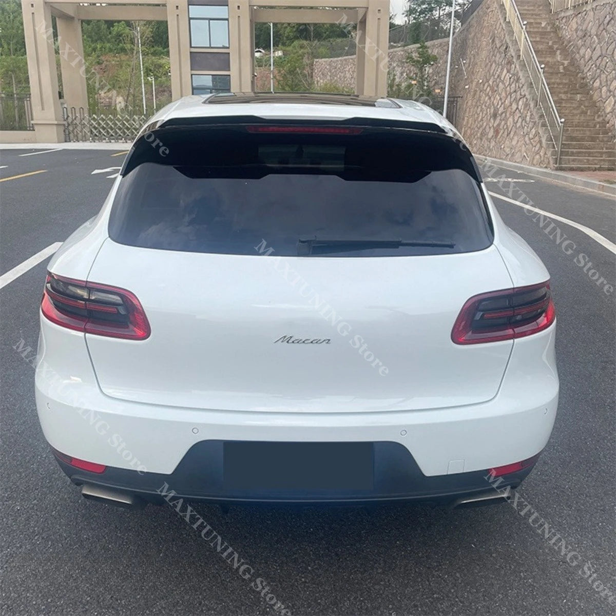 Maxton Style Rear Trunk Roof Spoiler Wing For Porsche Macan & Turbo & Turbo S 2014-2021 Tail Wing Boot Lip Caps Body Kit Tuning