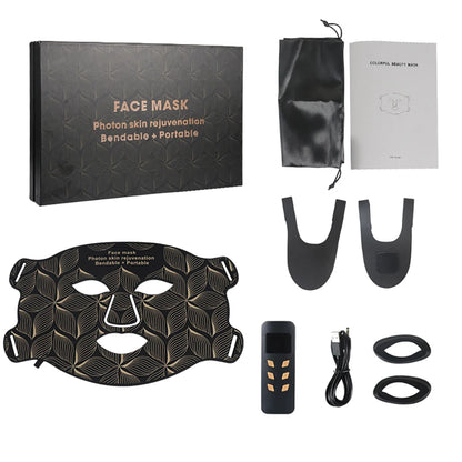 LED 8 Colors Face Mask and Neck Red Light  Near Infrared Therapy Anti Aging Wrinkle Acne Pore Oil Control Skin Tighten Whiten