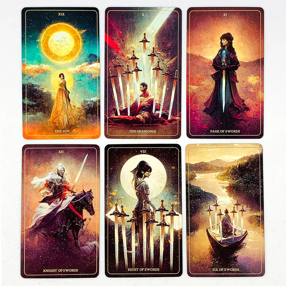 Harmony Tarot In A Tin With Gilded Edges 78 Pcs Cards Tarot Deck With Guidebook For Beginners, High-Quality Divination Cardstock