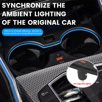 New 11 Color LED Cup Holder Light for BMW 2/3/4 Series I3 I4 G20 G23 G26 G80 G82 G42 M240i Car Interior Ambient Lighting Accesso