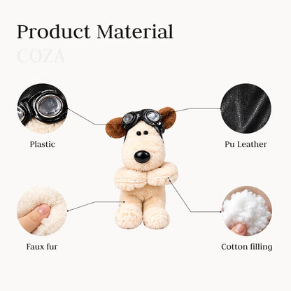 Puppy Turn Signal Switch Ornament Car Wiper Rod Decoration Figure Plush Puppy Interior Accessories Room Door Handle Decoration