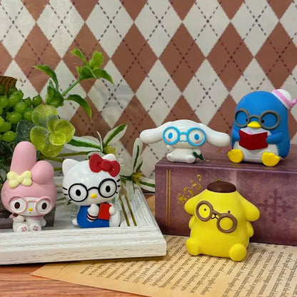 New Product In Stock Kt Cat Melody Wearing Glasses Blind Box Kawaii Fugure Toy Cute Desktop Decoration Surprise Gift For Fans