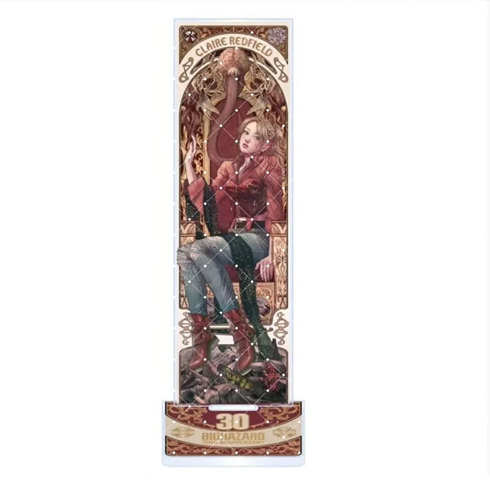 Resident Evil Claire Redfield 15cm Acrylic Stand Keychain 30th Anniversary Gothic Art Anime Figure Decor Gift For Fans!