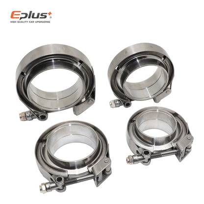 universal Car 304 Stainless Steel Quick Release V Band Clamp Turbo Exhaust Pipe Vband Clamp Male Female Flange V Clamp Kit
