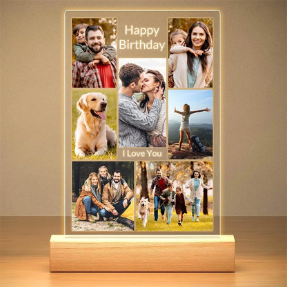 Custom Picture Frame with Photo Personalized Photo Frame with Night Light Customizable Photo Frames Christmas Birthday Gifts
