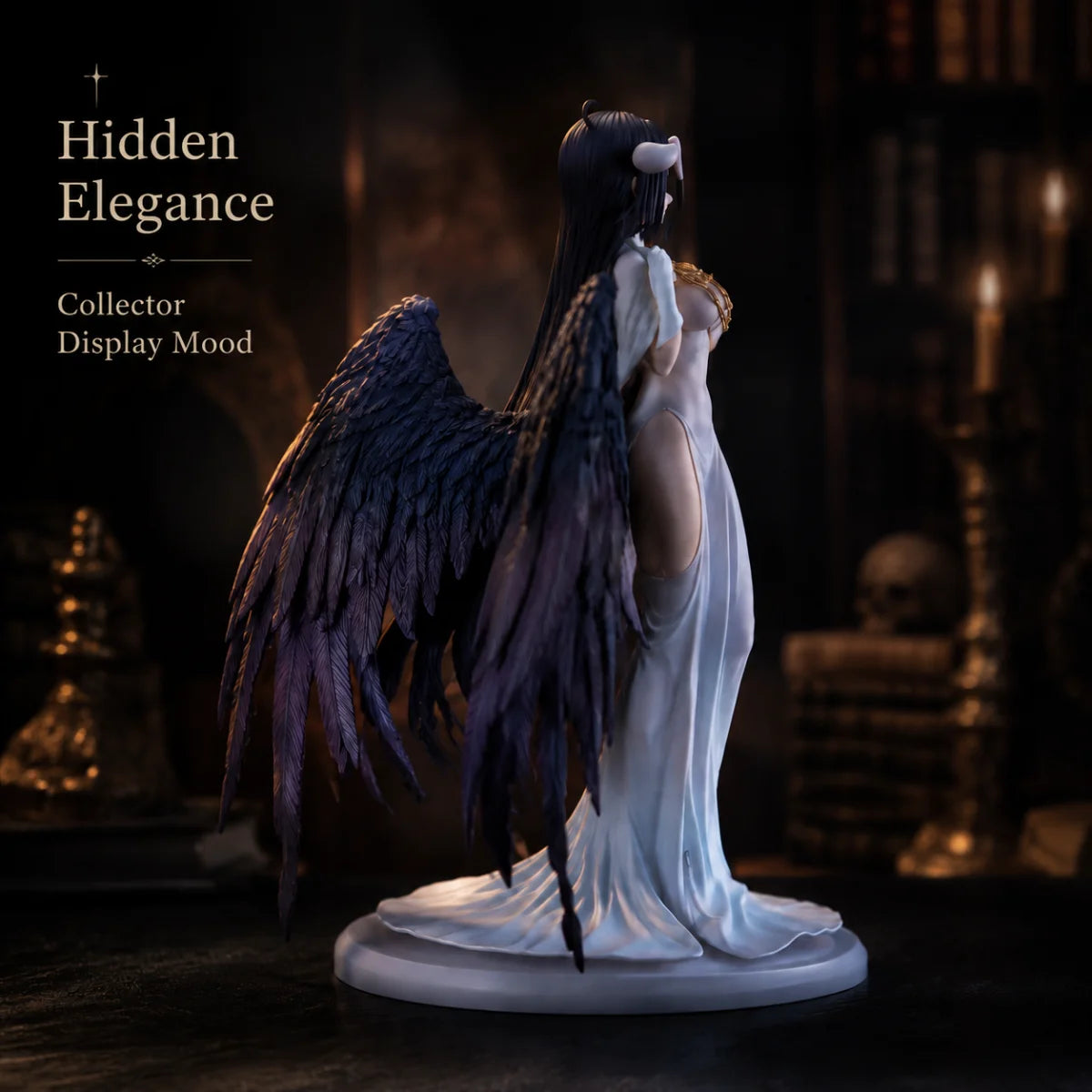 28cm Yarlebeke Undying King Anime Figure Elegant White Skirt Black Wing Character Model PVC Statue Collectible Display Piece