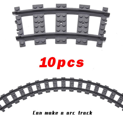 MOC City Bricks Train Flexible Construction Parts Railway Curve Track Building Blocks Model Accessories Compatible with 53401