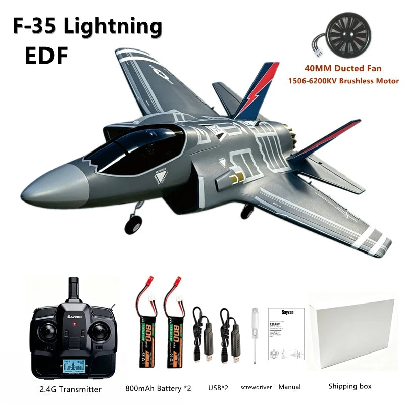 F‑35 Lightning RC Aircraft Model 40MM Ducted Fan EPP Structure 6‑Axis Gyro 2.4G 4CH One‑Key Aerobatic Performance RTF Airplane