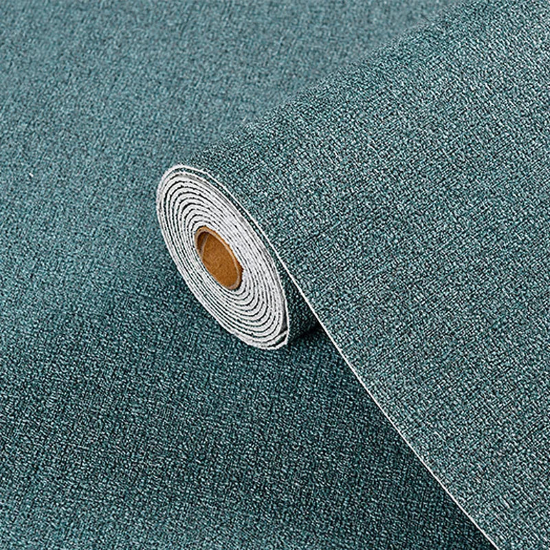 3D Linen Wall Paper Self-Adhesive Bedroom Warm Background Wallpaper Household Decor Waterproof Moisture-Proof Foam Wall Sticker