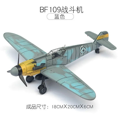 1/48 WWII Fighter Model Pirate Mustang Spitfire Hurricane BF109 4D Assemble Aircraft Plastic DIY Airplane Toy Building Kits