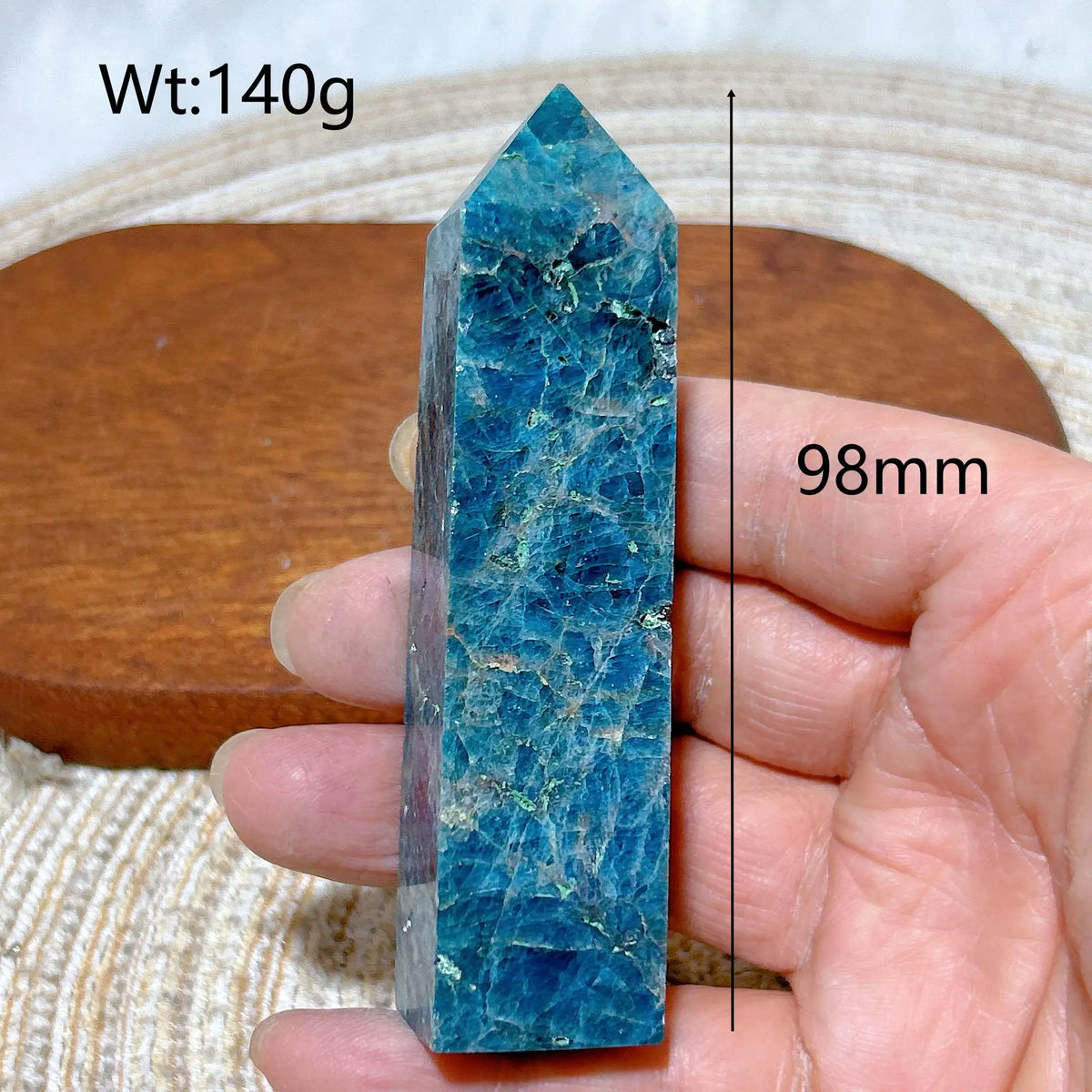 Natural Crystal Blue Flashy Apatite Tower Healing Gemstones High Quality Mineral Reiki Ornament Home Decorations Gift