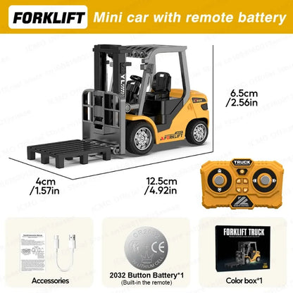 2026 New 1/64 Remote-Controlled Alloy Forklift Engineering Vehicle Tabletop Toys Model Collection Gift For Boys