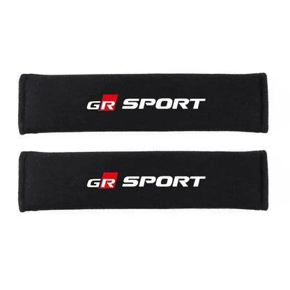 Fashionable Style 2Pcs Car Seat Belt Sleeve Cover Set for GR Sport Gazoo Racing Supra 86 RAV4 C-HR Auto Seatbelt Accessories