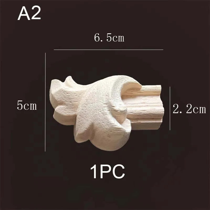 Natural Wood Corner Onlay Moldling European Style Home Decor Background Wall Applique Carved Figurine Living Room Decoration