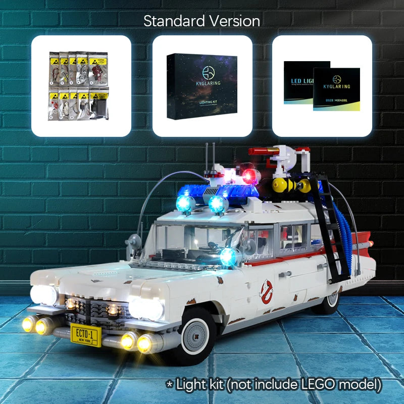 Kyglaring Led Lighting Set DIY Toys for Creator Ghostbusters 10274 Ecto-1  (Not Include the Building Blocks)