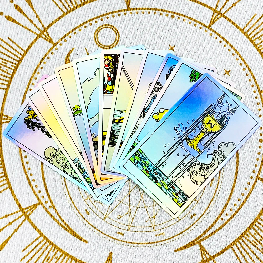Hot-selling Tarot Oracle 78pcs Specially Colorful Cards Family Entertainment Fate Divination Game ,Halloween and Christmas Gifts