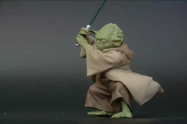 13cm Plastic Star Wars Mandalorian Master YODA with Sword Action Figure Toys