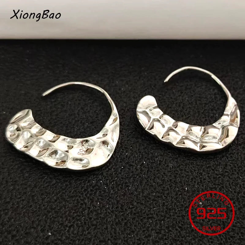 925 Sterling Silver Geometry Asymmetric Earring for Women Girl Simple Office Jewelry Gift Dropshipping