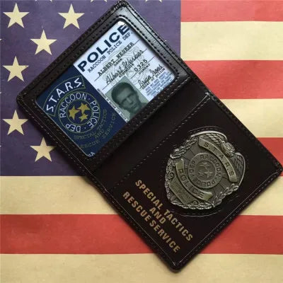 Resident Evil Leon Chris Jill Ada Rebecca Metal Badge ID S.T.A.R.S. Police Badge Case With Customizable Cosplay Accessories