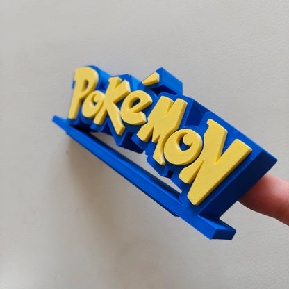 3D Printing Anime Poke Logo 15.8*6*1.8cm Three-Dimensional Ornament Font Standing Sign Model Collocation