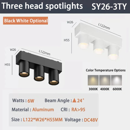 6MM Ultra Slim Magnetic Track Light Surface Mounted Ceiling Rail DC48V Modern LED Lamp Black White Magnet Rail Lamp Spotlight