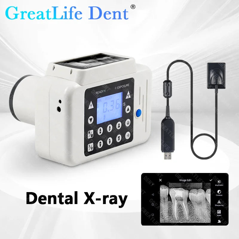Mexico ES UK In Stock GreatLife Portable Dental X-ray Machine Veterinary Pet X Ray Unit with Built-in Dental Sensor Digital Rvg